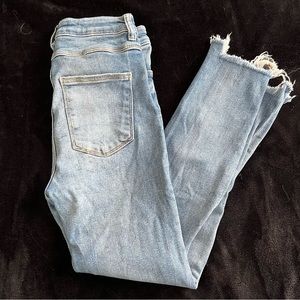 Zara skinny leg jeans with raw hem